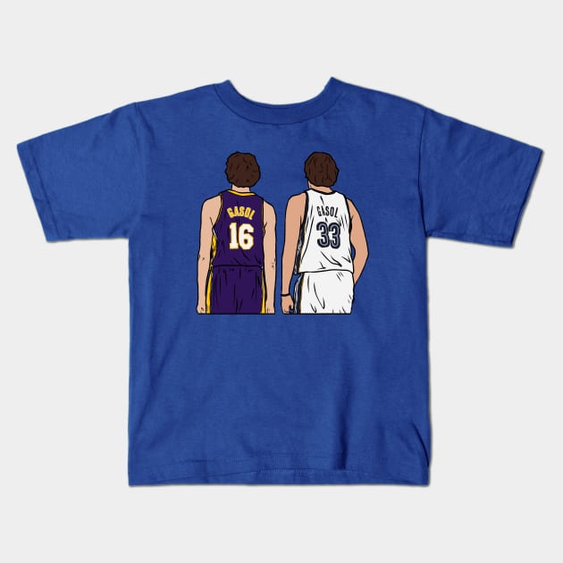 Pau and Marc Gasol Kids T-Shirt by rattraptees